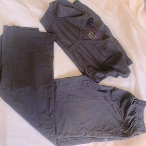 Gray healing hands purple label scrub set small